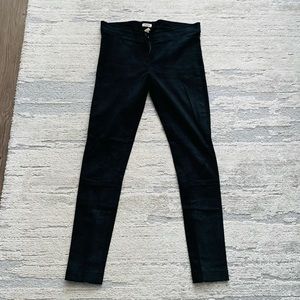 L’Agence Black Lambskin Suede Pants